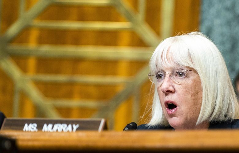 Sen. Patty Murray (D-Wash.) during a hearing on Capitol Hill in Washington, D.C., on May 4, 2023.