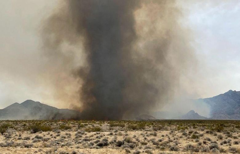 Massive fire burning in California and Nevada is spawning