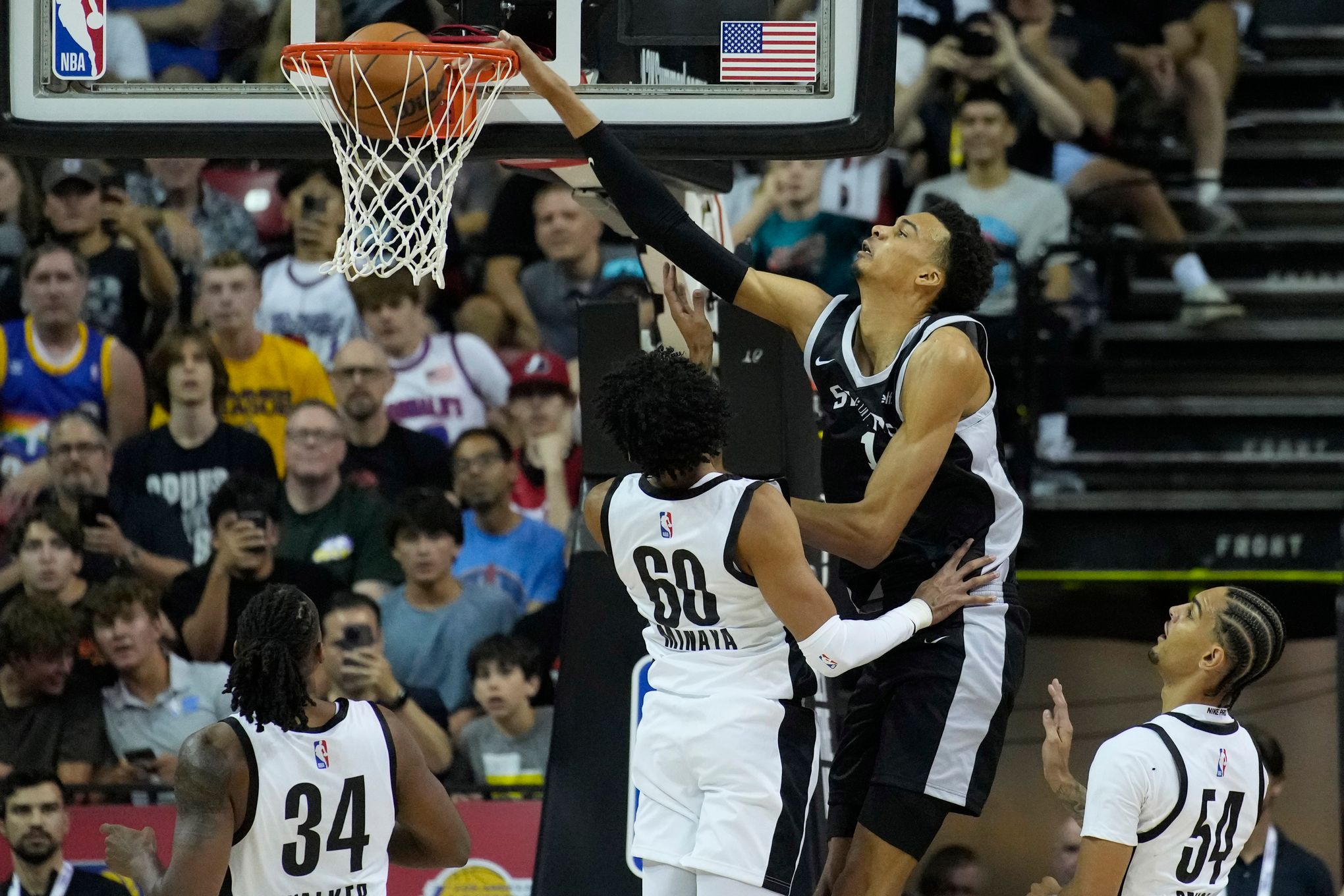 Wembanyama more aggressive in stronger second Summer League game with Spurs  in Las Vegas | The Seattle Times