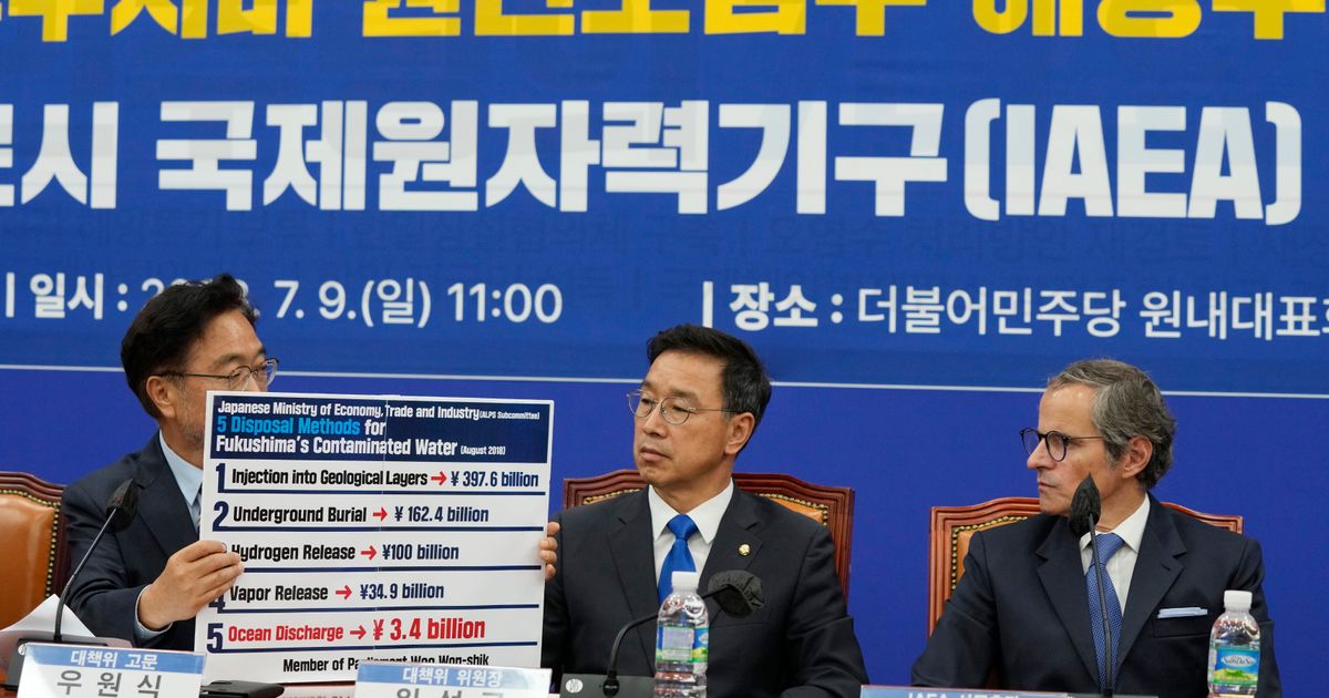 South Korean lawmakers berate IAEA chief over Japanese plans to release treated Fukushima wastewater