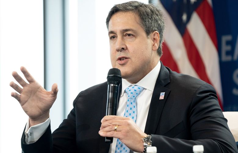 FILE — Paul Dans of the Heritage Foundation, the conservative think tank behind Project 2025, speaks at an event in National Harbor, Md., April 21, 2023. Project 2025, a conservative “battle plan” for the next Republican president, would stop attempts to cut the pollution that is heating the planet and encourage more emissions. (Leigh Vogel/The New York Times)