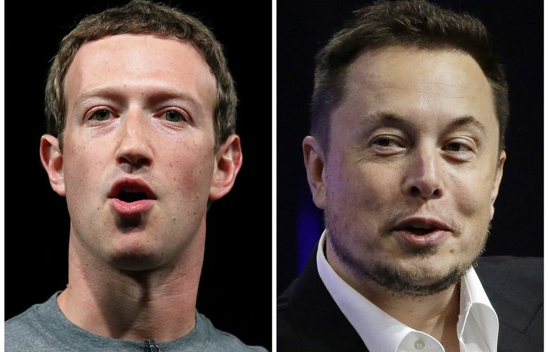 FILE – This combo of file images shows Facebook CEO Mark Zuckerberg, left, and Tesla and SpaceX CEO Elon Musk.  Elon Musk says his potential in-person fight with Mark Zuckerberg would be streamed on his social media site X, formerly known as Twitter. “Zuck v Musk fight will be live-streamed on X,” Musk wrote in a post Sunday Aug. 6, 2023, on the platform. “All proceeds will go to charity for veterans.” (AP Photo/Manu Fernandez, Stephan Savoia, File) LBJ102 LBJ102