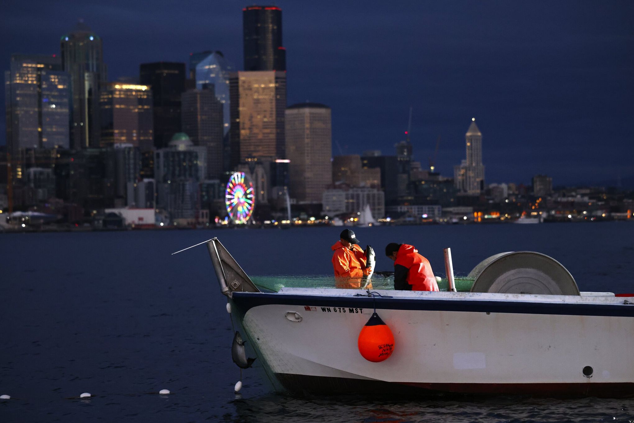 Commercial fishers hauling ocean beach net. (Photo by Ricky