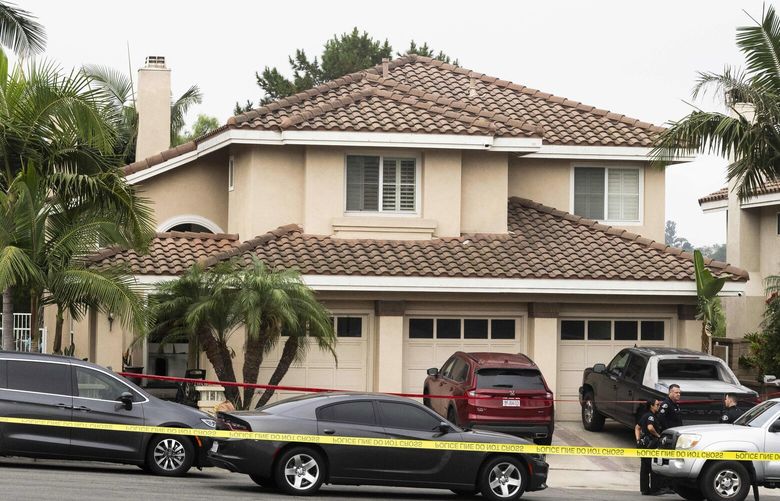 Officials investigate a shooting at a house in the 8500 block of E. Canyon Vista Dr. in Anaheim, Calif., on Friday, Aug. 4, 2023. A Southern California judge has been arrested on suspicion of killing his wife in the couple’s home, authorities said Friday.
Orange County Superior Court Judge Jeffrey Ferguson was arrested late Thursday after police received reports of a shooting at the home and found the judge’s wife, Sheryl Ferguson, shot inside, said Anaheim police Sgt. Jon McClintock. (Paul Bersebach/The Orange County Register via AP) CAANR906 CAANR906