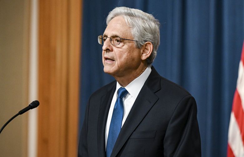 Attorney General Merrick Garland delivers remarks about naming a special counsel to take over the Justice Department’s investigation into President Biden’s son Hunter at the Department of Justice in Washington, Aug. 11, 2023. Garland named David C. Weiss, the U.S. attorney in Delaware, who has handled the case for years, as the special counsel. (Kenny Holston/The New York Times) XNYT0102 XNYT0102