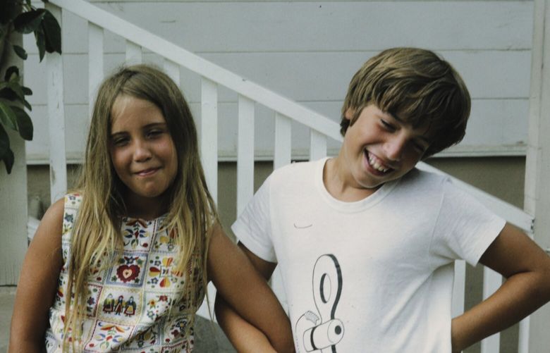 This photo provided by Michael Liedtke shows him with his sister, Diane, in Santa Monica, Cailf., in the summer of 1972. (James Liedtke via AP)