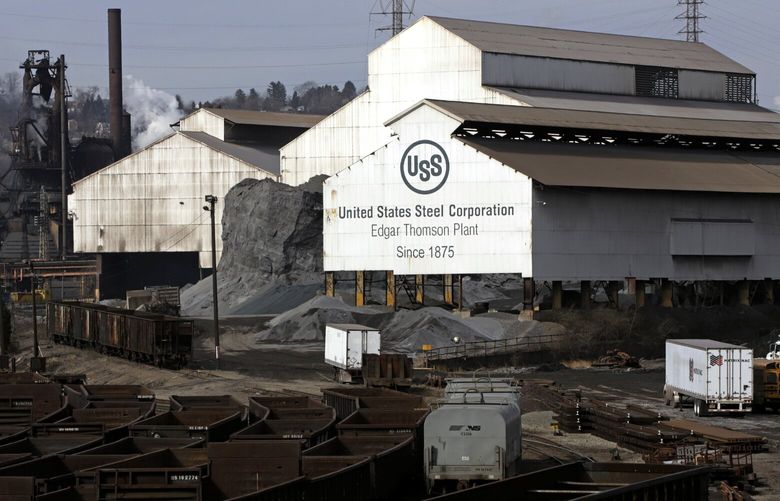 FILE – United States Steel’s Edgar Thomson Plant in Braddock, Pa. is shown on Feb. 26, 2019. After receiving two buyout offers in the past month, U.S. Steel on Tuesday, Aug. 29, 2023, said that it is in the process of reviewing multiple offers for the storied company and symbol of American industrialization. (AP Photo/Gene J. Puskar, File) NYAB201 NYAB201