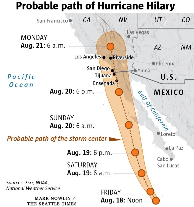 Powerful Hurricane Hilary heads for Mexico's Baja. Rare tropical storm  watch issued for California