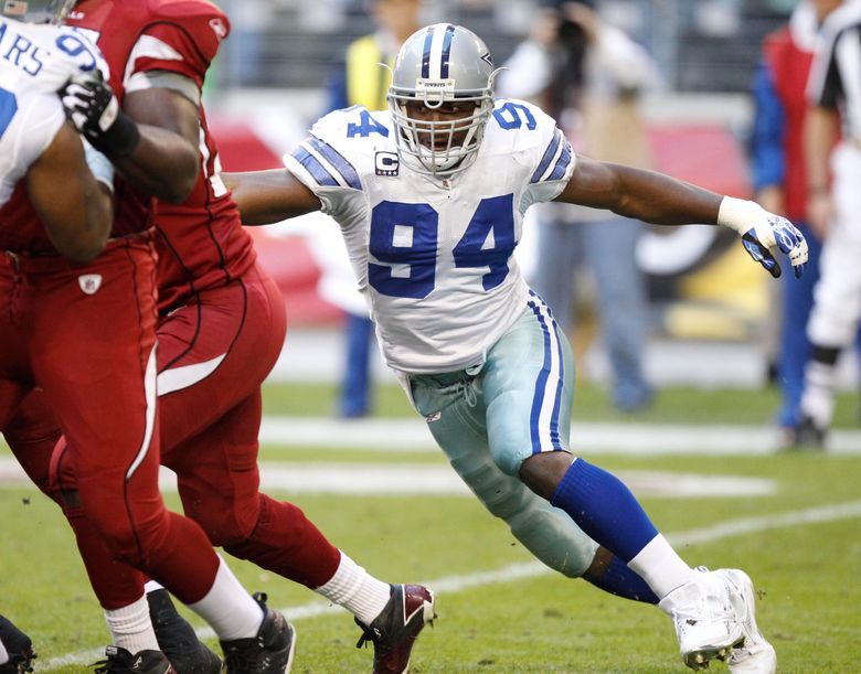 Dallas Cowboys outside linebacker DeMarcus Ware (94) celebrates a