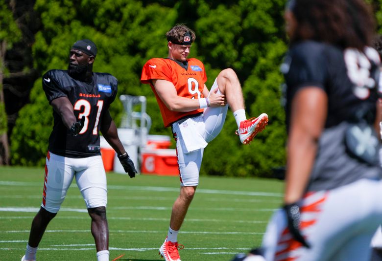 Bengals quarterback Joe Burrow back at practice for the first time since  July 27