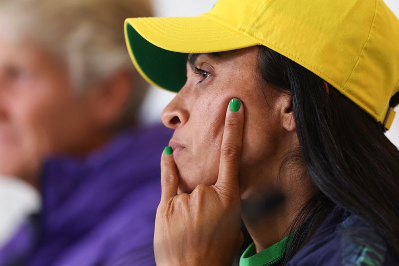 With Brazil's exit, Marta delivers an emotional farewell to the