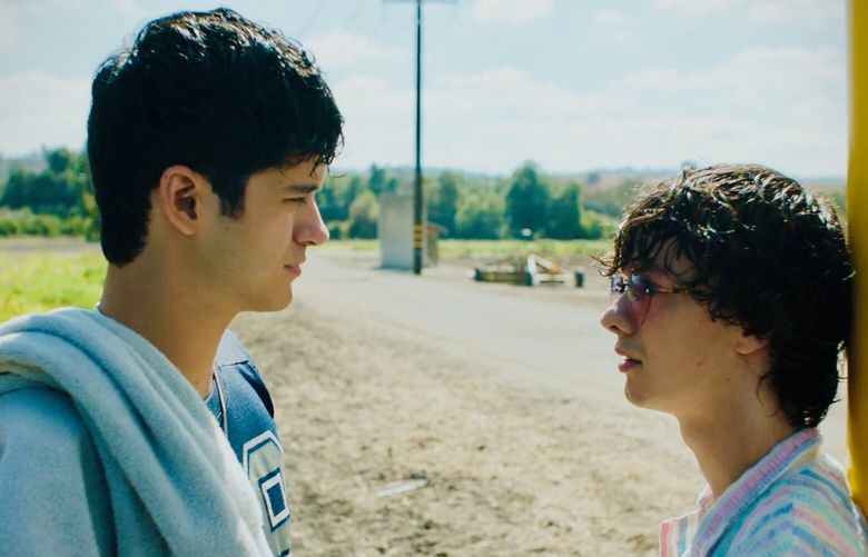 Max Pelayo
, left, and Reese Gonzales in “Aristotle and Dante Discover the Secrets of the Universe.” (Blue Fox Entertainment/TNS) 89245166W