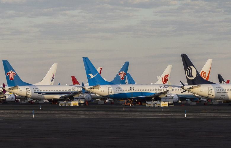 Boeing 737s are parked at Moses Field, shot Tuesday, September 27, 2022.
 221532
