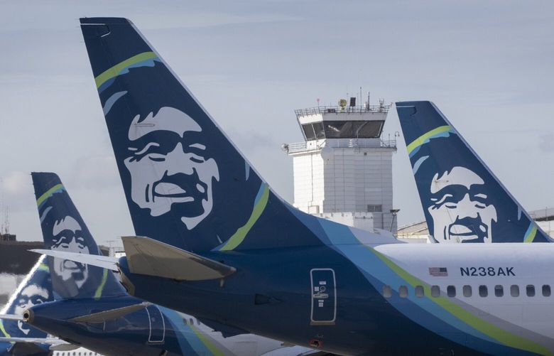 Alaska Airlines logo shown on a jet tail