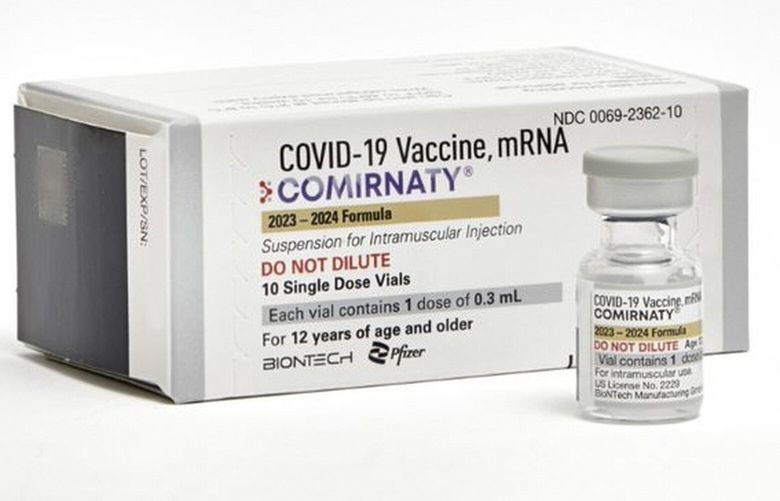 This photo provided by Pfizer in September 2023 shows single-dose vials of the company’s updated COVID vaccine for adults. U.S. regulators have approved updated COVID-19 vaccines from Pfizer and Moderna, shots aimed at revving up protection this fall and winter. The Food and Drug Administration’s decision Monday, Sept. 11, 2023 is part of a shift to treat fall COVID-19 vaccine updates much like getting a yearly flu shot. (Pfizer via AP) NY501 NY501