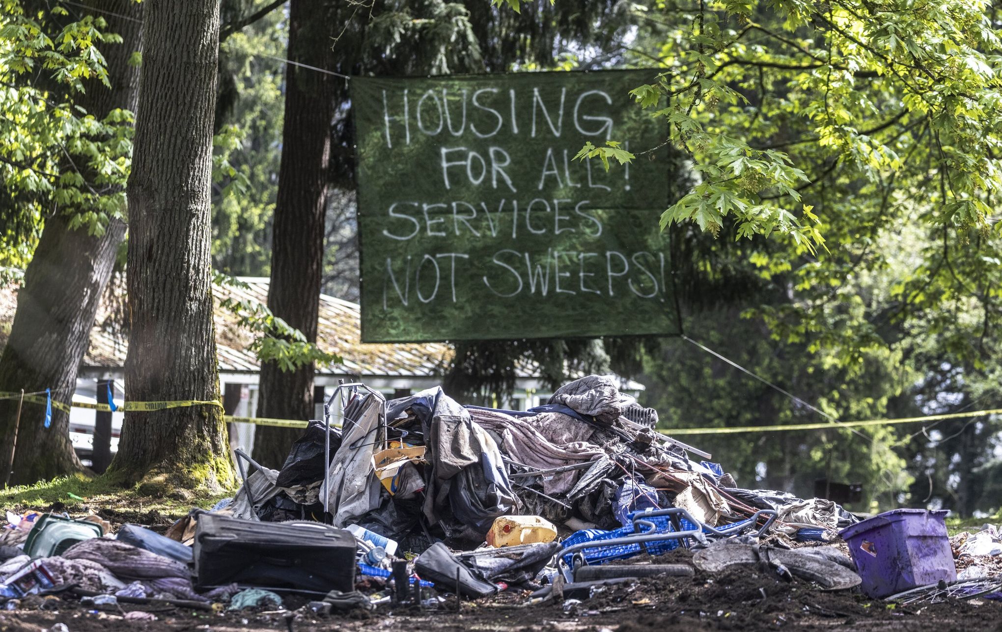 Many homeless take shelter in woods: Area's homeless problem is far from  solved, Archives