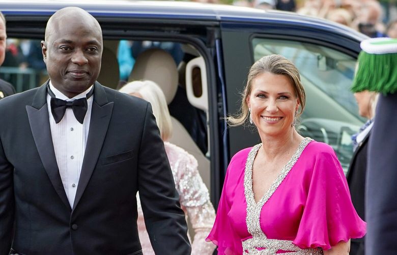 FILE – Norway’s Princess Martha Louise and her fiance Durek Verrett arrive at the government’s party event in connection with Princess Ingrid Alexandra’s 18th birthday, which is held at Deichman Bjoervika, Oslo’s main library, Thursday June 16, 2022. Princess Märtha Louise of Norway will marry her Hollywood partner and the self-professed shaman Durek Verrett next summer. King Harald V said Wednesday, Sept. 13, 2023, that his family is “delighted to welcome” Verret. (Hakon Mosvold Larsen/NTB via AP, File) WED101 WED101