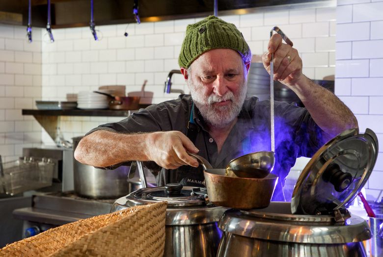 Bruce Naftaly, shown here in 2017 at his restaurant Marmite, has headed off into extremely well-deserved retirement with laurels aplenty. (Mike Siegel / The Seattle Times, 2017)