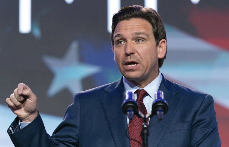 Republican presidential hopeful Governor Ron DeSantis, R-Fla., speaks during the Pray Vote Stand Summit Friday, Sept. 15, 2023, in Washington. (AP Photo/Jose Luis Magana) DCJL127 DCJL127