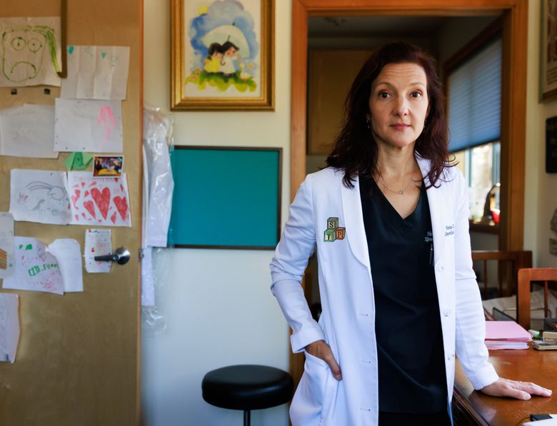 Dr. Niran Al-Agba, a pediatrician in Silverdale,  is called upon by defense attorneys in suspected cases of child abuse. While she never categorically says abuse didn’t occur, she’s found more likely explanations for a child’s condition in 77% of the cases she’s consulted on. (Erika Schultz / The Seattle Times)