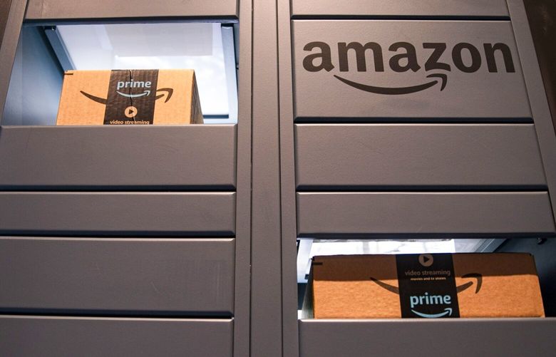 An Amazon package locker at the Amazon HQ2 campus during a Devices and Services event in Arlington, Virginia, US, on Wednesday, Sept. 20, 2023. Amazon.com Inc. previewed a push into generative artificial intelligence with new features for its Alexa voice assistant during the event. 776037599