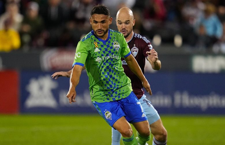 Seattle Sounders v. Colorado Rapids Wednesday, Sept. 20, 2023, in Commerce City, Colo. (Photo by Jack Dempsey for the Seattle Sounders)
Cristian Roldan