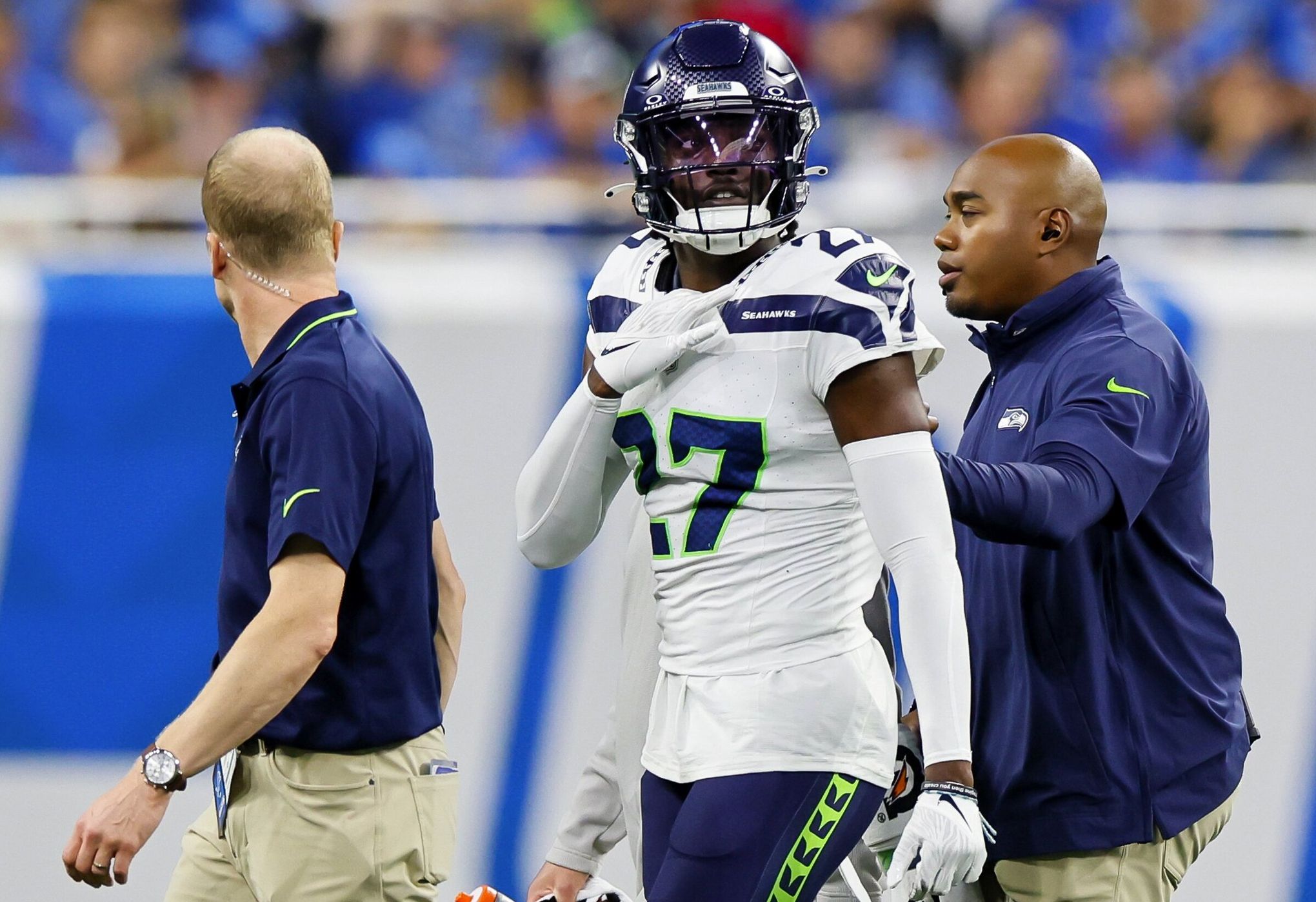 Seattle Seahawks guard Phil Haynes (60) in action during an NFL