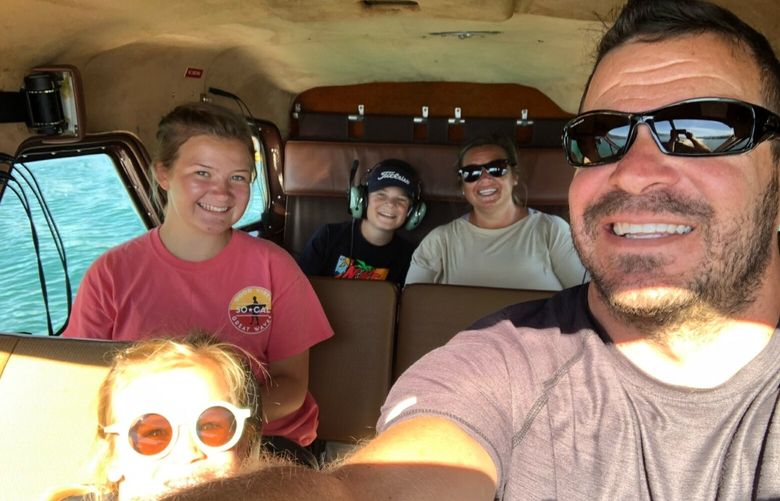 Jason Winters and his family on a floatplane trip summer of 2021.