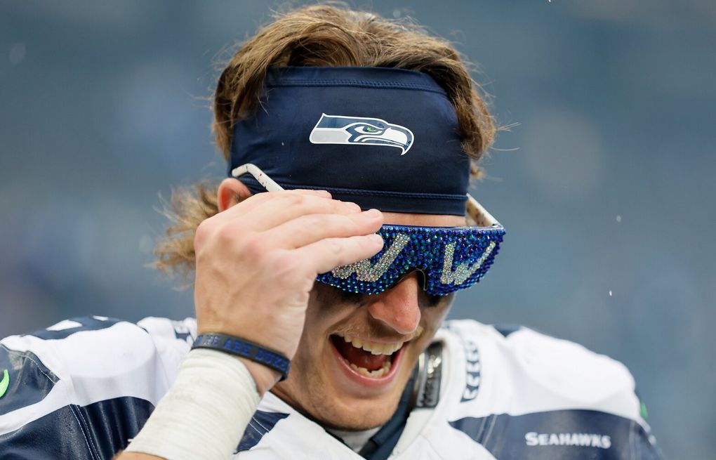 Seattle Seahawks wide receiver Jake Bobo (19) runs with the ball and scores  a touchdown during an NFL pre-season football game against the Minnesota  Vikings, Thursday, Aug. 10, 2023 in Seattle. (AP