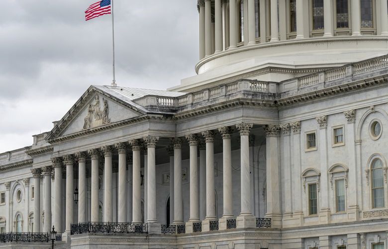FILE – The Capitol is seen in Washington, Monday, Sept. 25, 2023. The U.S. government faces a shutdown unless Congress manages to overcome a budget impasse before the Sept. 30 funding deadline. (AP Photo/J. Scott Applewhite, File) WX418 WX418