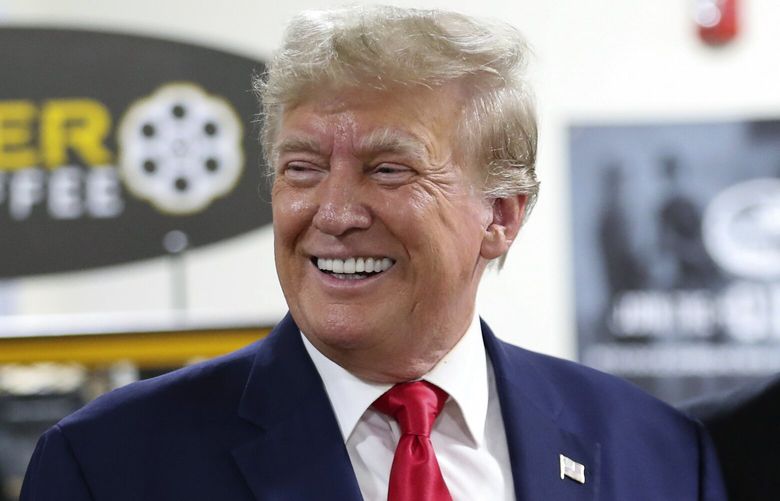 Former President Donald Trump visits the Palmetto State Armory in Summerville, S.C., Monday, Sept. 25, 2023. (AP Photo/Artie Walker Jr.) SCAW151 SCAW151