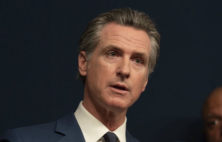 California Gov. Gavin Newsom discusses three gun control measures he signed during a news conference in Sacramento, Calif., Tuesday Sept, 26, 2023. (AP Photo/Rich Pedroncelli) OTK OTK