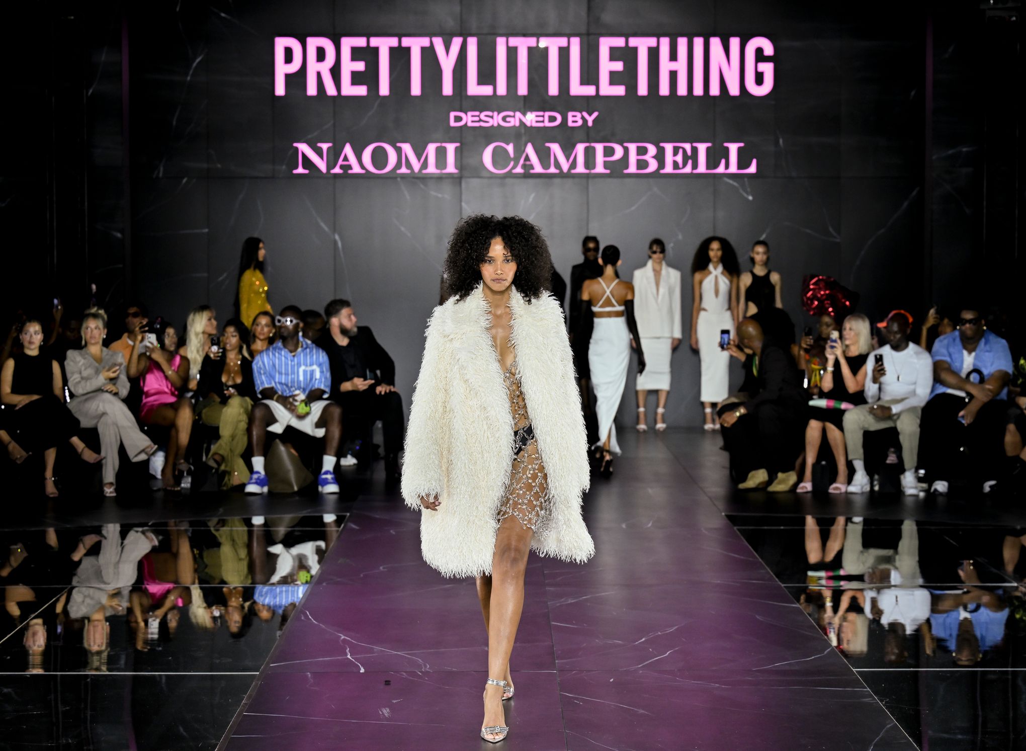 FASHION PHOTOS: Naomi Campbell struts the runway in shimmery silver in new  fast fashion collab