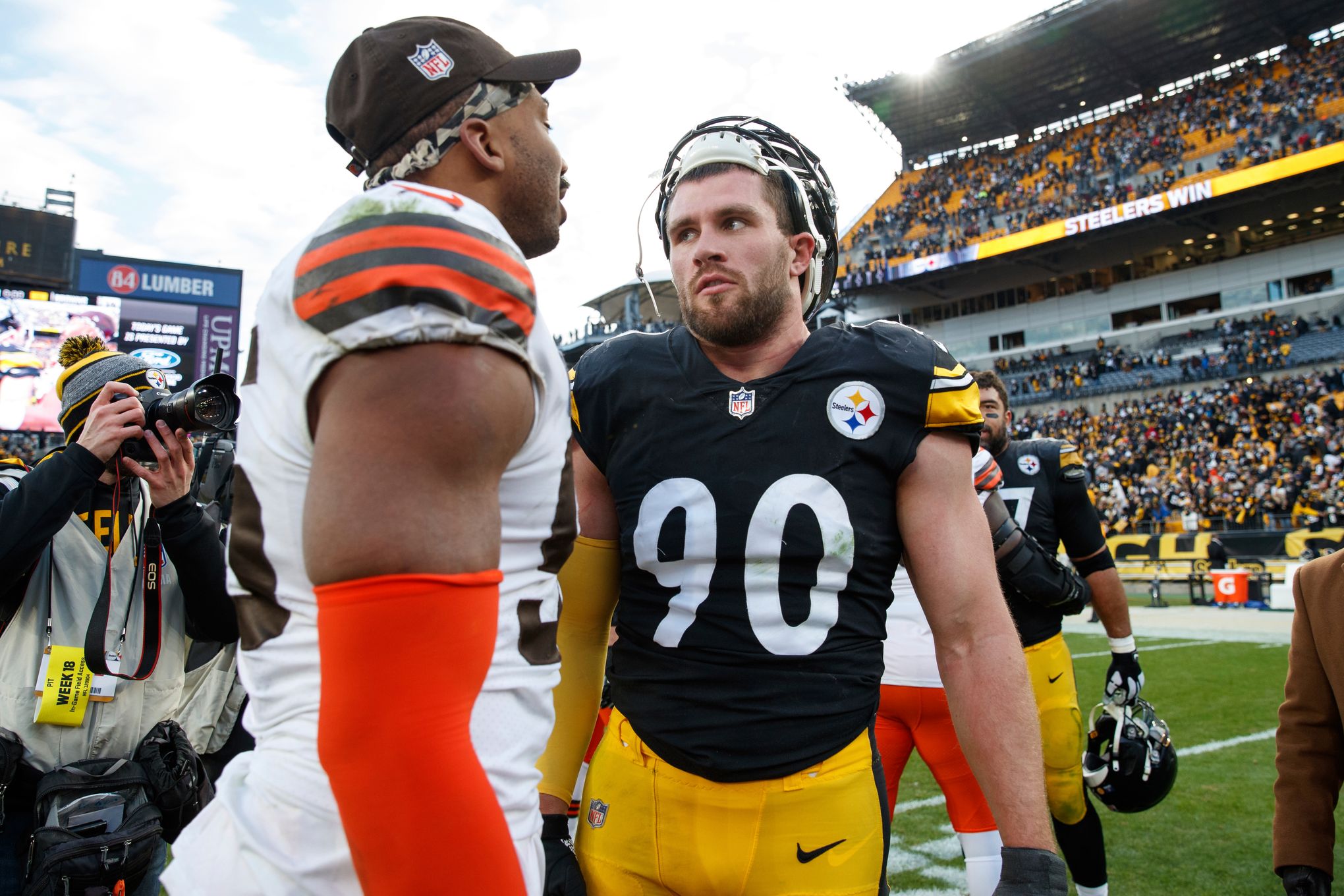 Myles Garrett and T.J. Watt are both 'one of ones.' Monday night