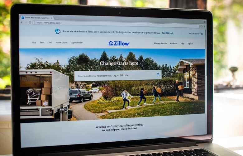 The Zillow website on a laptop computer arranged in Dobbs Ferry, New York, U.S., on Saturday, May 1, 2021. 775650966