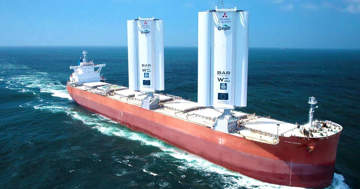 In shipping, a push to slash emissions by harnessing the wind