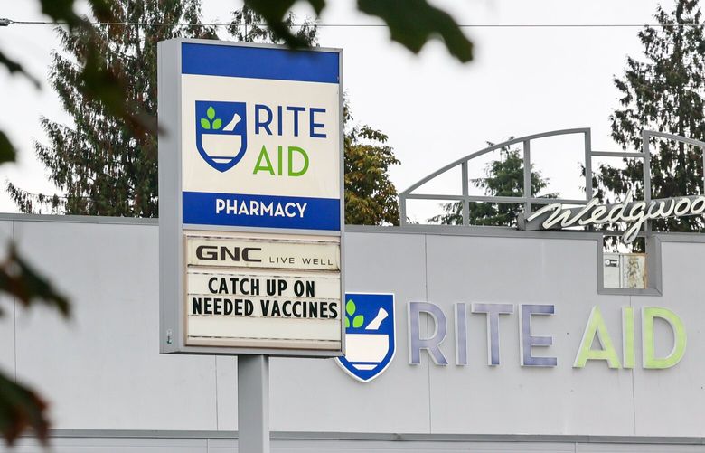 Rite Aid Pharmacy at the corner 35th and 85th in northeast Seattle, Washington on October 16, 2023. Rite Aid has filed for bankruptcy protection as it deals with losses and opioid-related lawsuits. 225225