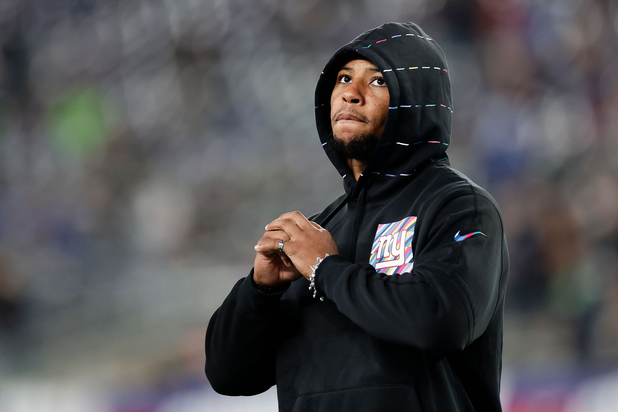 Giants running back Saquon Barkley has a sprained right ankle, AP