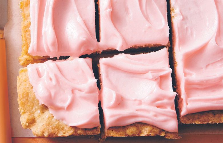Yasameen Arefi remade Seattle’s ubiquitous pink-frosted cookies as “pat-in-the pan” cookie bars that taste even better as a nostalgic treat at home than they did on the go.