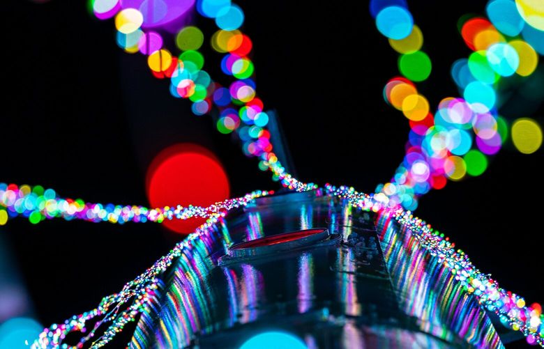 The Fremont Rocket, decorated with lights for the holiday season, was photographed on Thursday, December 22, 2022, on one of the longest nights of the year.