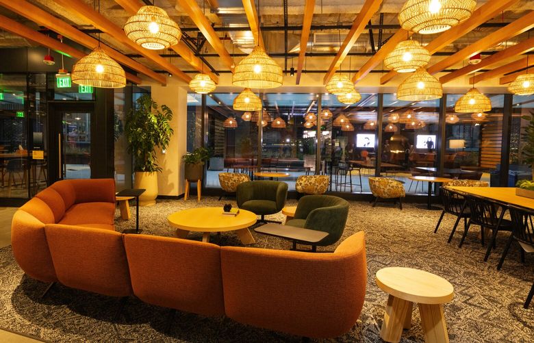A communal floor, known collectively as one of the company’s “centers of engergy” inside Amazon’s new Bellevue office building Sonic, seen during a tour, Wednesday, Nov. 29, 2023.