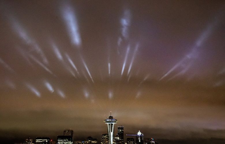 Lights shine from the Space Needle before the New Year as seen from Kerry Park on Dec. 31, 2019. 212539