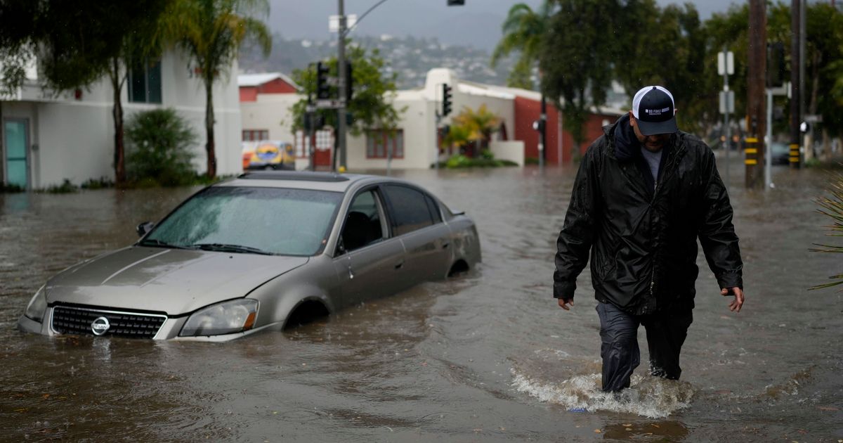 Pacific storm that unleashed coastal flooding pushes across Southern ...