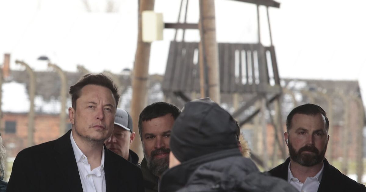 Elon Musk visits Auschwitz after uproar over antisemitic messages on X ...