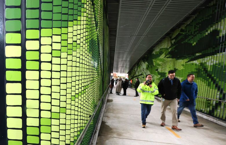 The Overlake Station pedestrian bridge in Redmond officially opened on Wednesday, January 24, 2024. The bridge will re-connect areas severed by Highway 520.   226011
