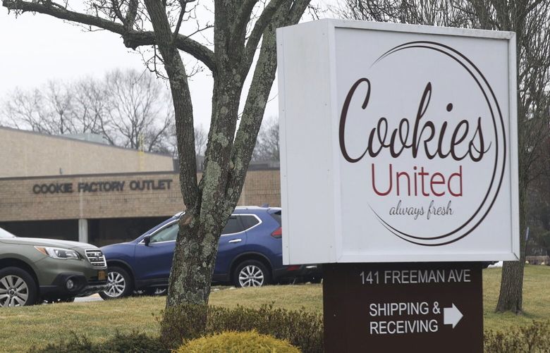 Cookies United in Islip, N.Y., is shown Wednesday, Jan. 24, 2024. Mislabeled cookies containing peanuts that were sold at Stew Leonard’s grocery stores in Connecticut were recalled this week after the death of a woman from New York City. Cookies United said in a release that they notified Stew Leonard’s last July that the product contained peanuts and that all products shipped to the retailer had been labeled accordingly. Cookies United said the incorrect label was created by Stew Leonard’s. (James Carbone/Newsday via AP) NYANE201 NYANE201