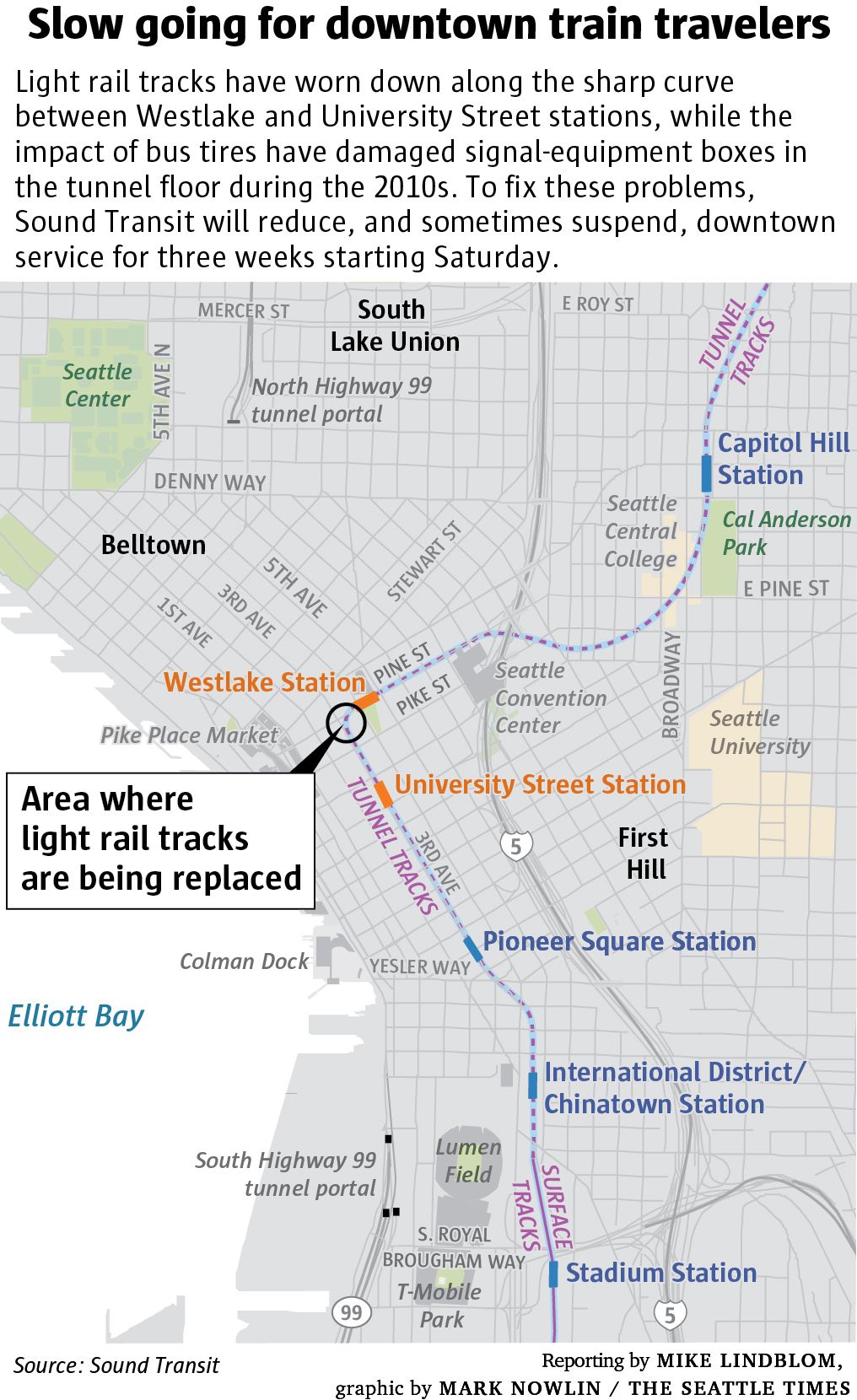 Prepare for Seattle transit delays as downtown light rail work