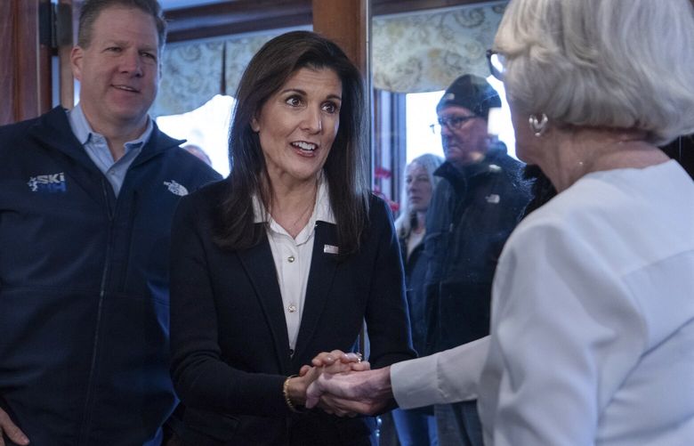 FILE — Former South Carolina Gov. Nikki Haley, a Republican presidential candidate, at a campaign event in Hampton, N.H., Jan. 19, 2024. South Carolina Democrats are urging their voters to not participate in the Republican primary later this month on her behalf. (Ruth Fremson/The New York Times) XNYT0037 XNYT0037