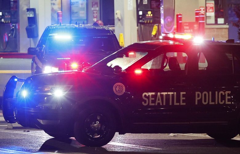 Seattle police vehicles sit outside the Rainier Beach Safeway after a shooting Friday, July 28, 2023.  224596