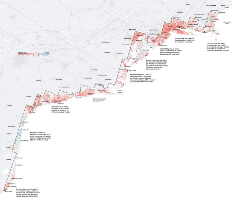 The East Coast is sinking